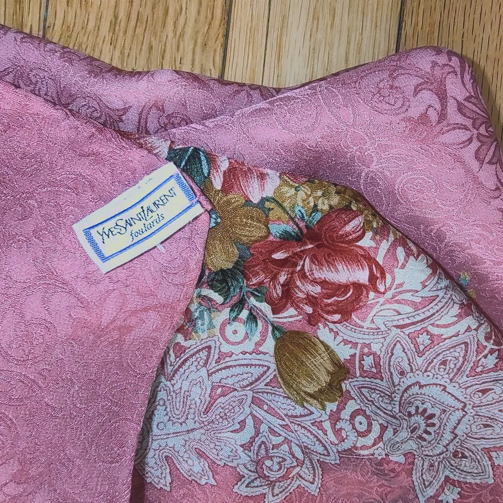 YSL floral silk scarf absolutely gorgeous large 34''